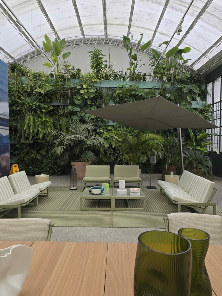 Showroom image with plants in the back